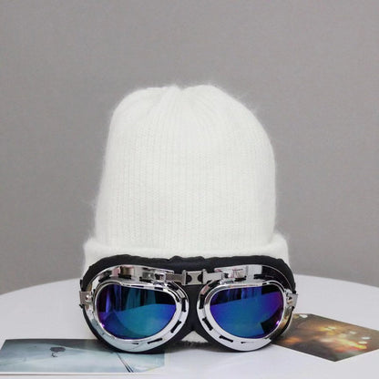 Fashion New Skiing with glasses knitted hat