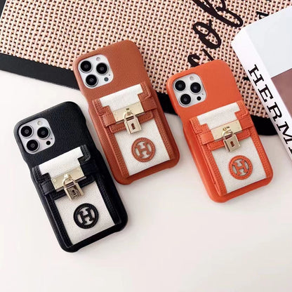 Luxury leather card case phone case for iphone