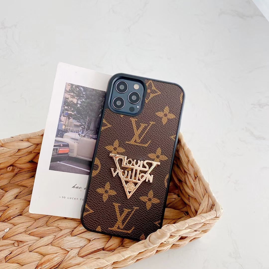 Fashion metal logo phone case