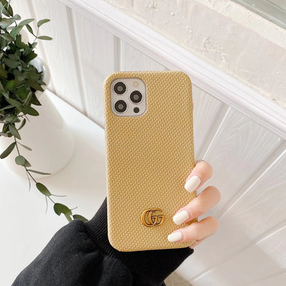 Fashion woven leather phone case