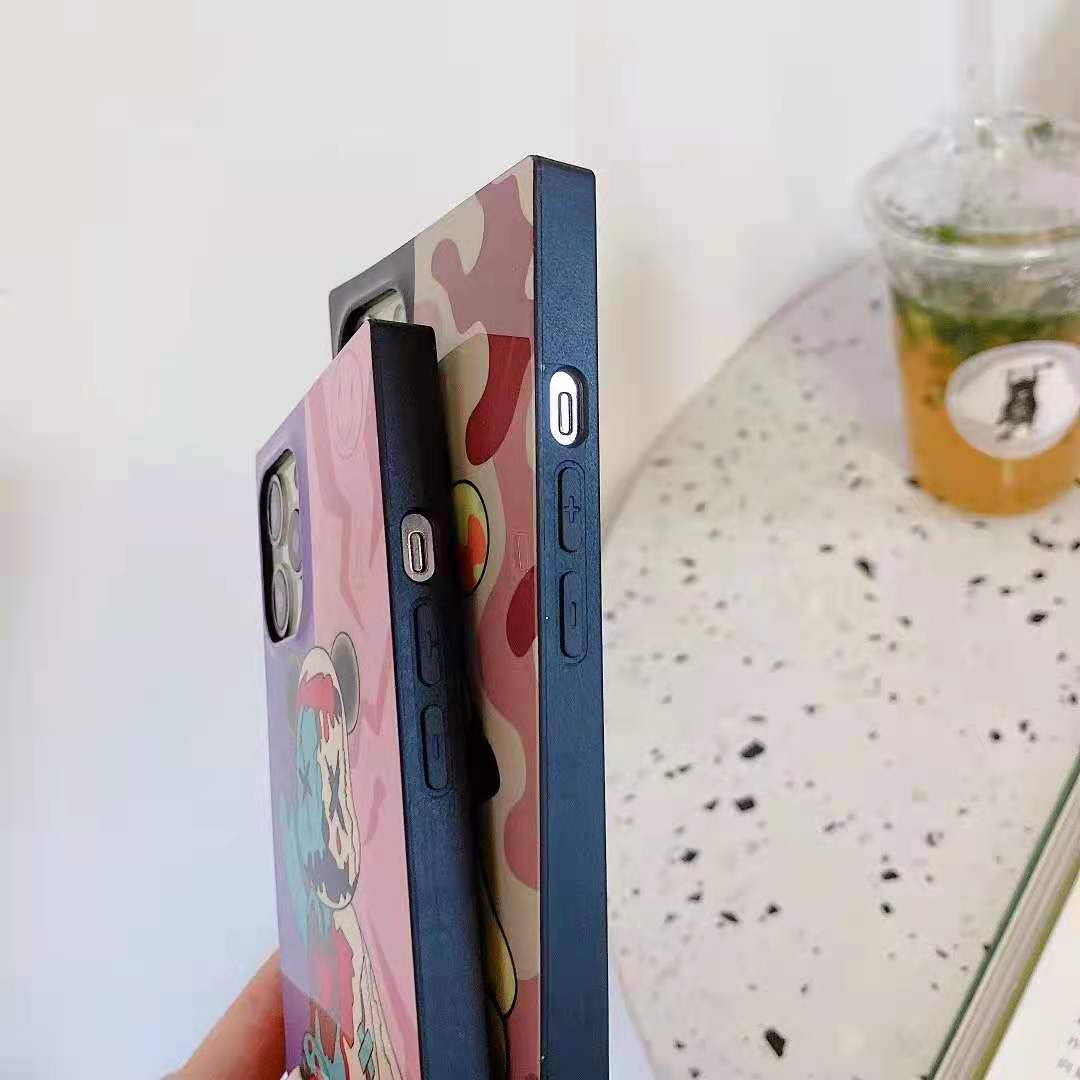 Glossy Violent Bear Square Phone Case For iphone