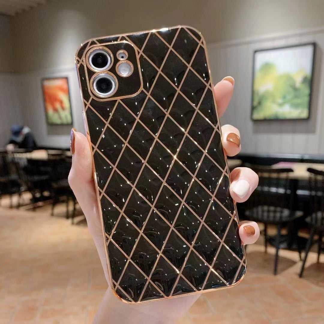 Fashion Lingge Electroplating Phone Case