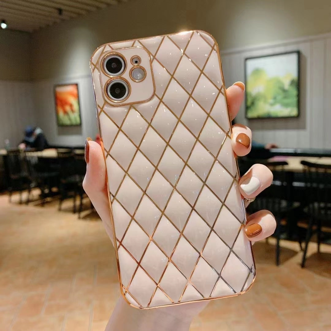 Fashion Lingge Electroplating Phone Case
