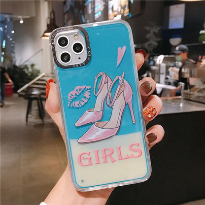 Fashion Girl Liquid Quicksand Luminous Case - LVCASE