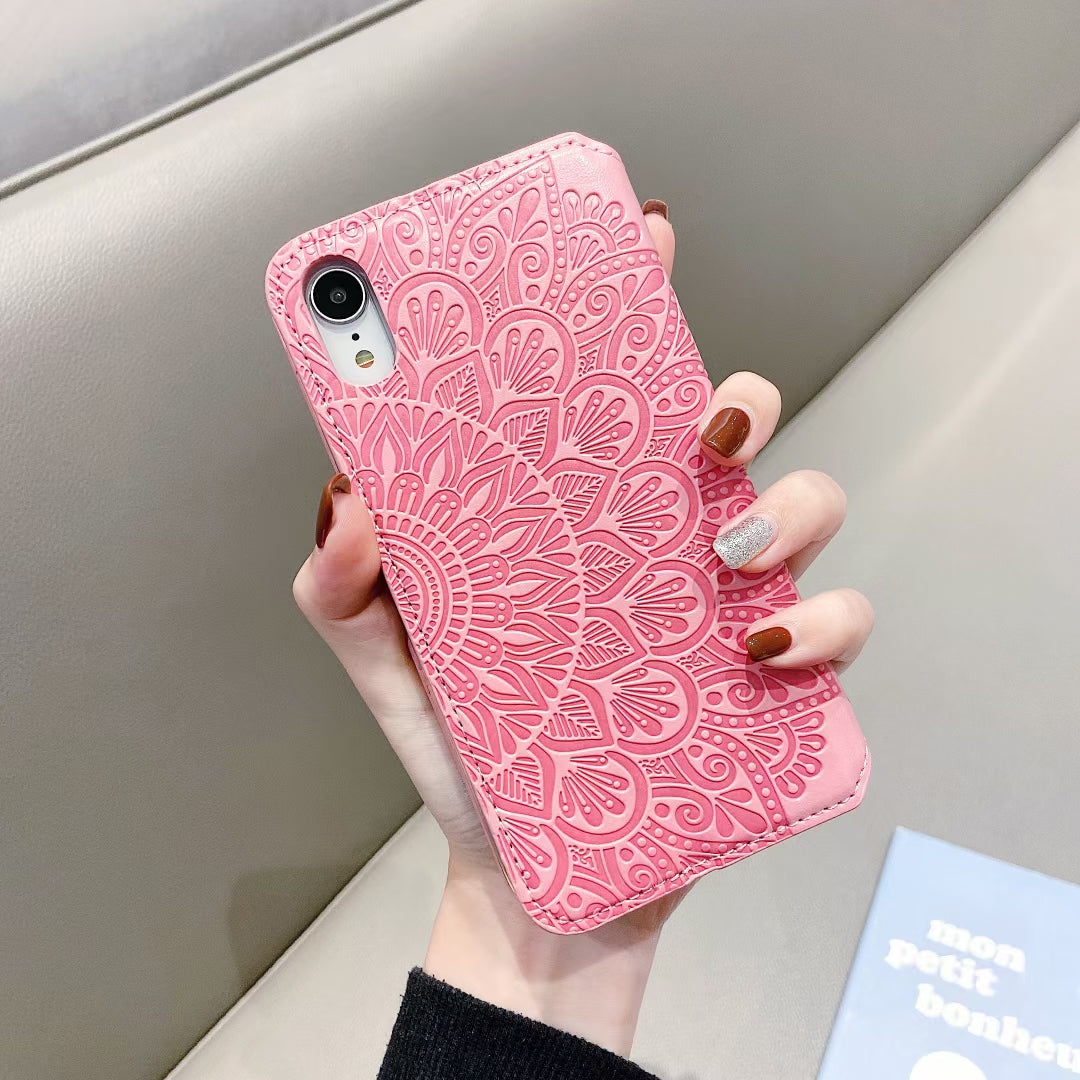 Leather card holder phone case for iphone