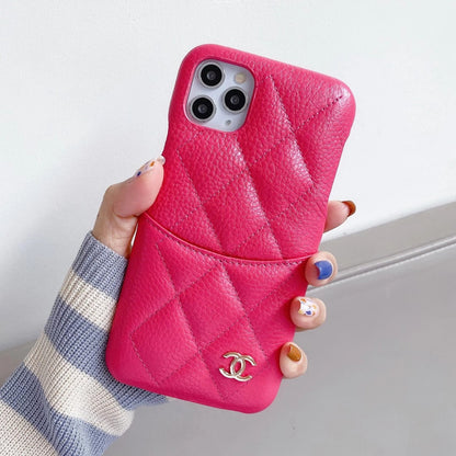 Luxury leather card pocket phone case