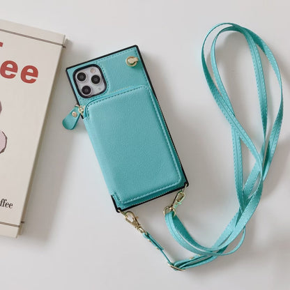 Zipper card bag square phone case for samsung