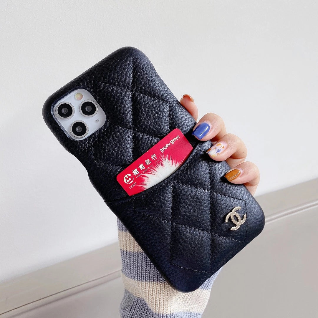 Luxury leather card pocket phone case