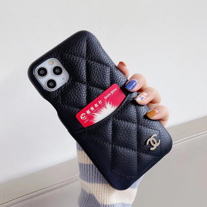 Luxury leather card pocket phone case