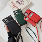 Zipper card bag square phone case for iphone