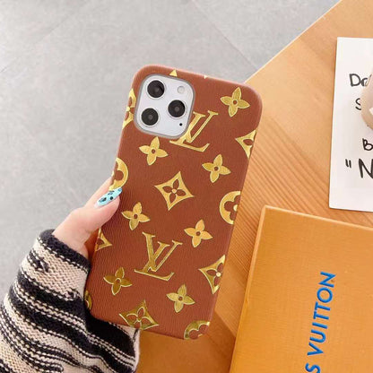 Bronzing pattern leather phone case