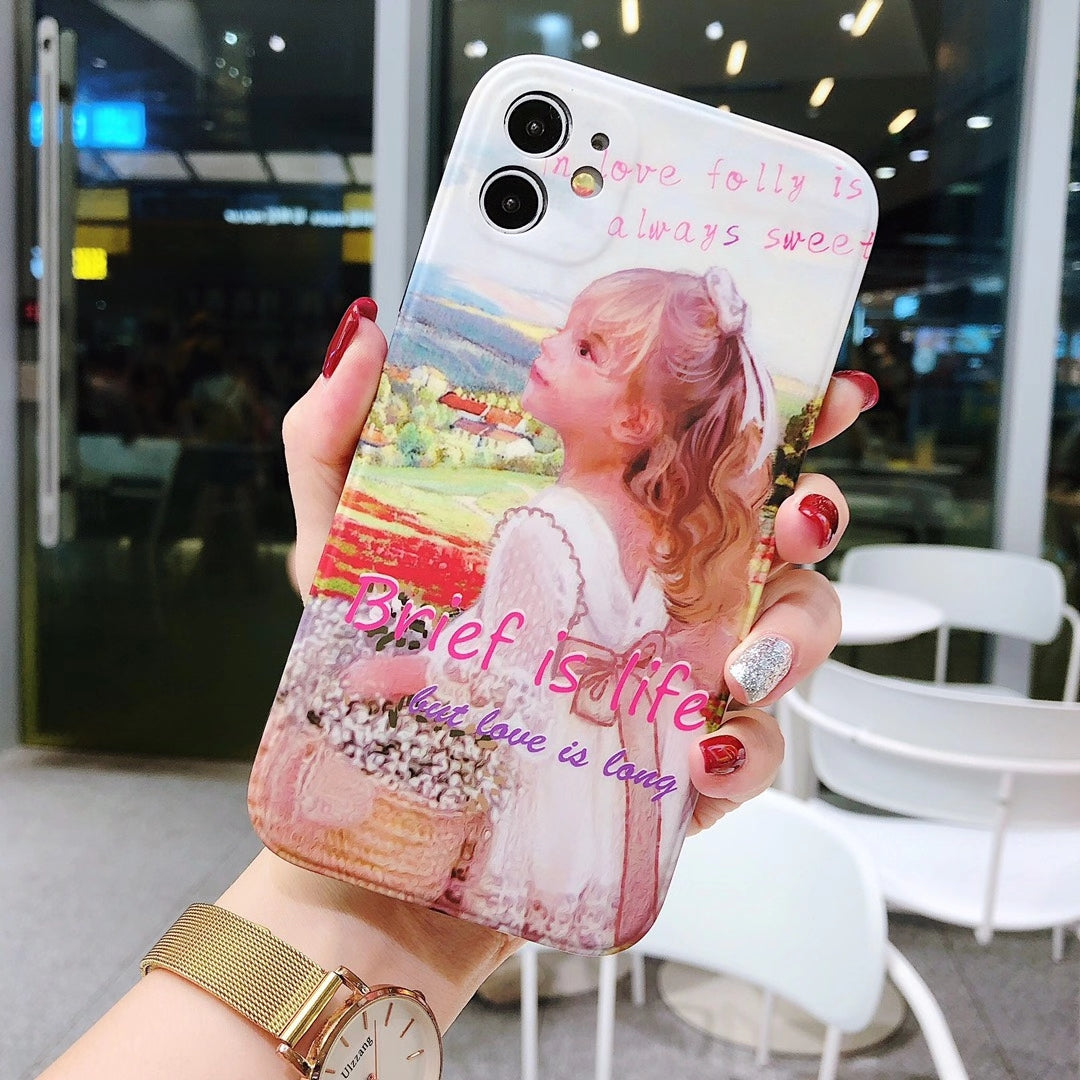 Personalized oil painting couple phone case