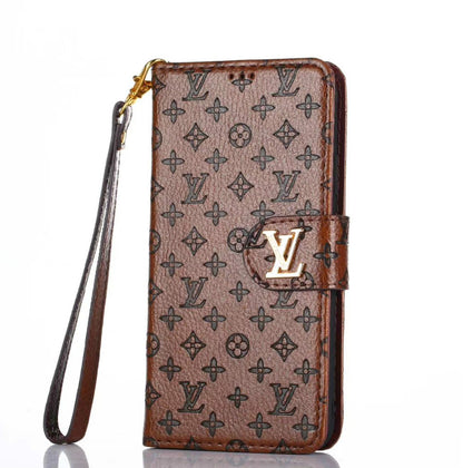 Embossed flower wallet leather case phone case