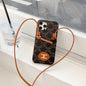 Fashion slant back lanyard phone case
