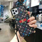 Leather stitching lanyard phone case for iPhone