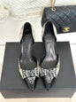 2023 CC Retro hollow pointed toe high heels-S26