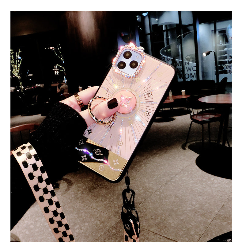 Diamond makeup mirror phone case for iphone