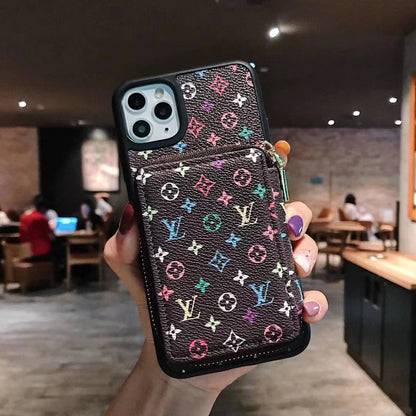 Retro pattern coin purse phone case