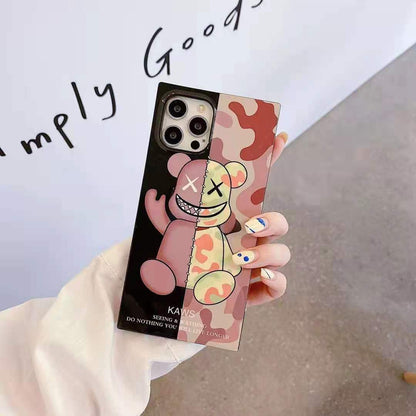 Glossy Violent Bear Square Phone Case For iphone