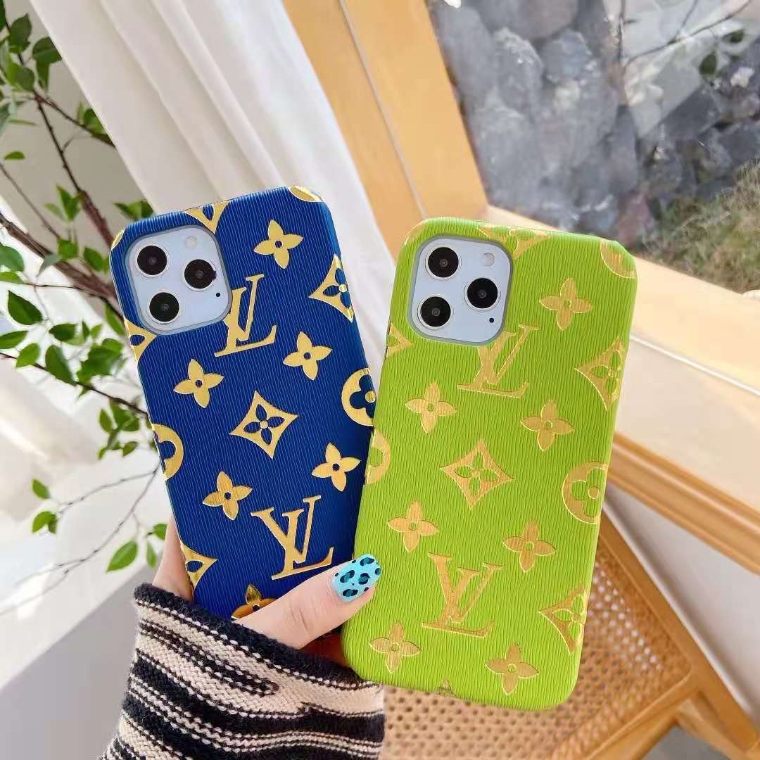 Bronzing pattern leather phone case