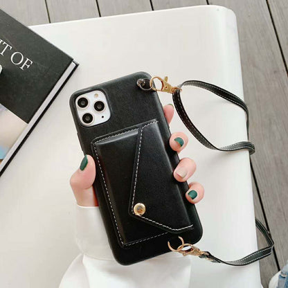 Leather Wallet Lanyard Phone Case - LVCASE