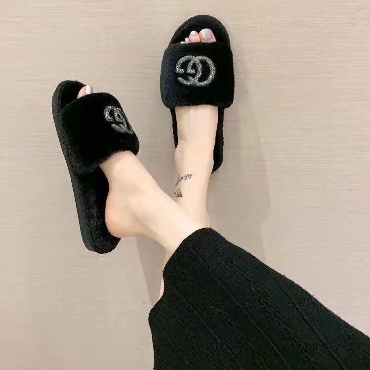 New Woman Warm Flurry Slippers Flats Home  Winter Plush Shoes