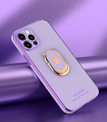 Electroplating bear Bracket phone case