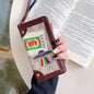 Embroidered lanyard leather phone case