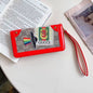 Embroidered lanyard leather phone case