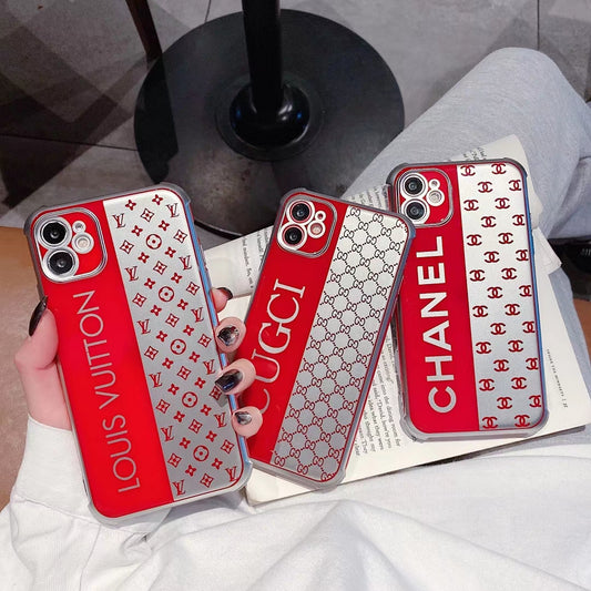 Red letter electroplating phone case
