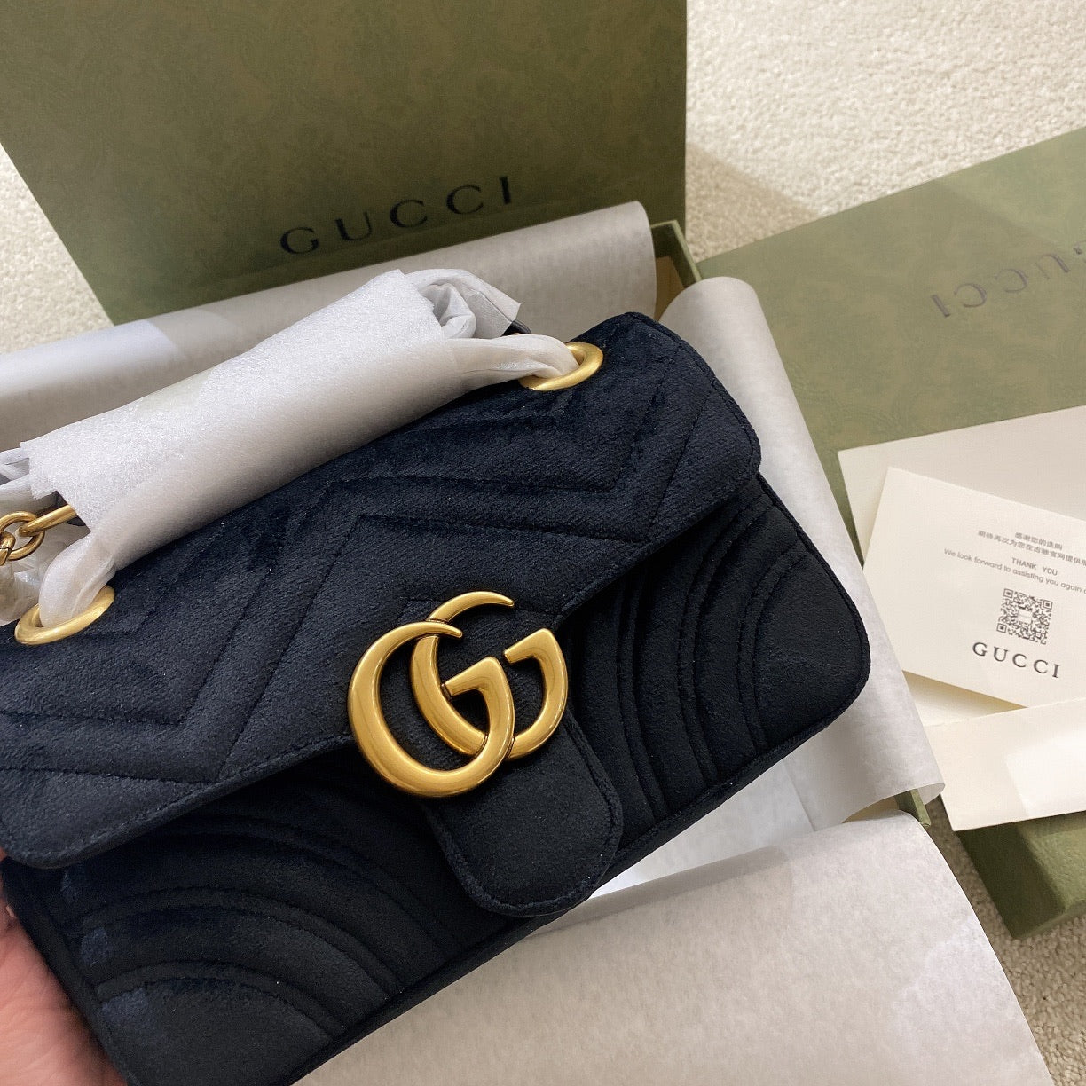velvet handbag