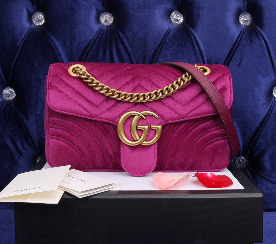 velvet handbag