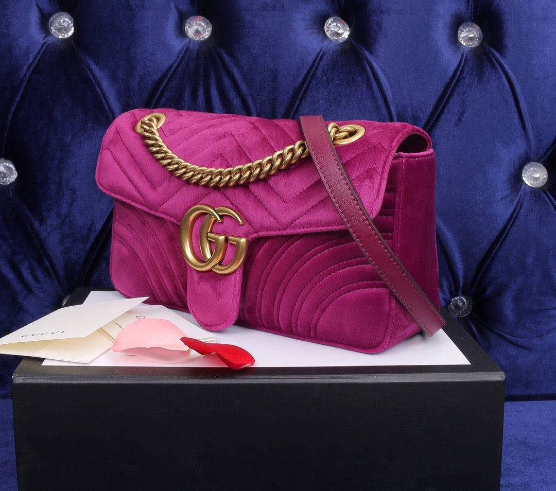 velvet handbag